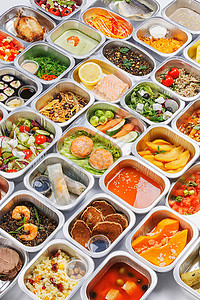 集装箱中的食物健康饮食状态储物容器托盘南瓜饮料包装肉丸食品背景