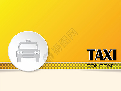 车牌照素材带有出租车牌照的橙色背景的出租车短信插画