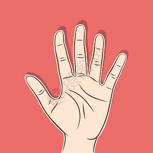 张开手或五个手指计数设计背景图片