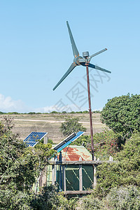 水泵风力发电和太阳能发电背景图片