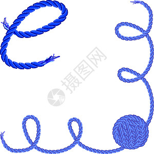 编织绳子字母 E 字母字体矢量 - 线 绳 电缆设计图片