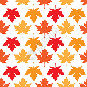 矢量无缝壁纸 秋天的枫叶背景图片