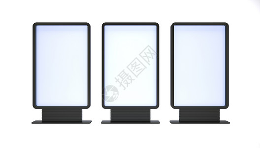 带空白屏幕的横幅控制板海报纸板插图木板白色广告广告牌贸易3d背景图片