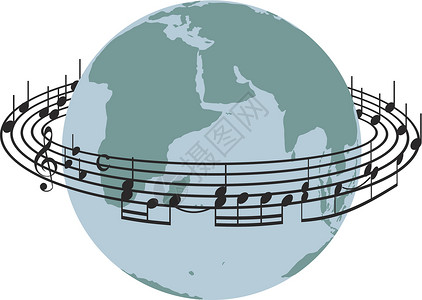 世子笔记地球木板音乐行星插图歌曲背景图片