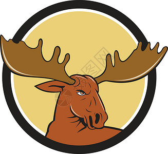 驼鹿头圆卡通背景图片
