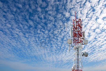 通讯塔播送广播天空电视电波商业卫星网络接待信号背景