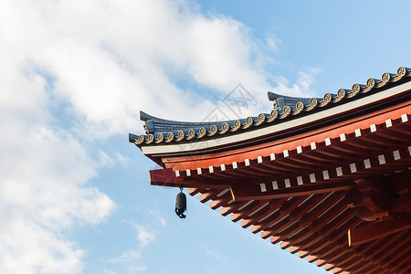 蓝天的寺庙屋顶高清图片