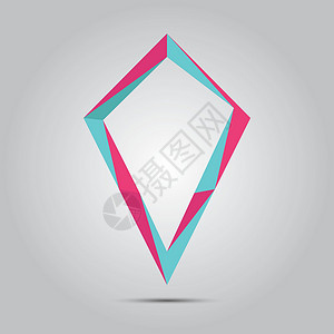 Logo 钻石线彩色蓝粉粉背景图片