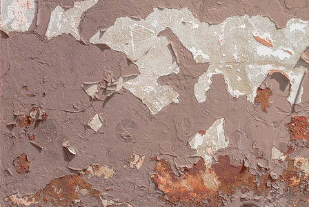 广西胭脂红桃旧石膏墙 风景风格 混凝土表面 大背景或纹理上的薯片涂料墙纸合金艺术水泥建筑象牙珊瑚胭脂红石头棕褐色背景