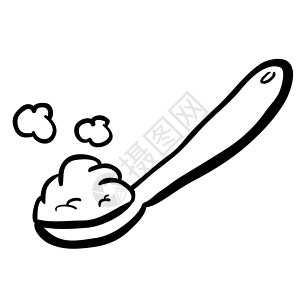 黑白食物素材黑白写意卡通勺子设计图片