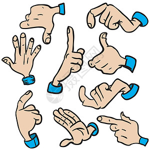 手掌姿势草图棕榈插图手指食指手臂关节团体漫画背景图片
