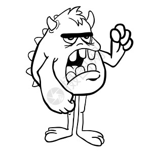 愤怒小鸟表情图简单的黑白愤怒的怪物插画