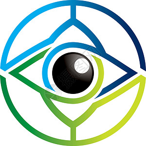 彩虹眼有光泽的商务设计镜片技术眼睛标识光学黑色眼球商业圆圈手表背景图片