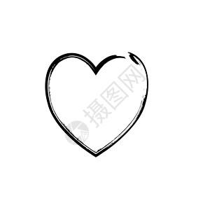 心形符号爱矢量 blac边界刷子艺术婚礼情人情怀墨水中风水粉黑色背景图片