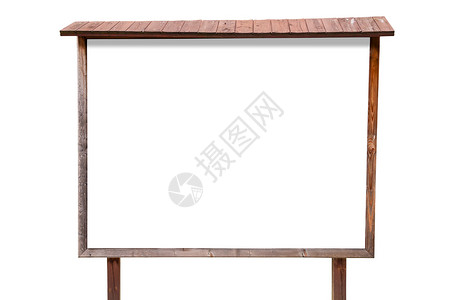 白色背景的空白木木广告牌背景图片