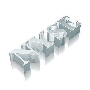 纽约证券交易所3d 金属字符NYSE 带有反射矢量说明地面镜子库存战略白色经济合金插图生长贸易插画