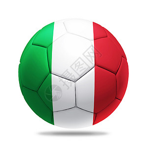 悬挂意大利队旗的3D足球背景图片