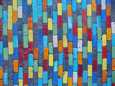 彩色陶瓷墙砖活力建筑学艺术背景图片