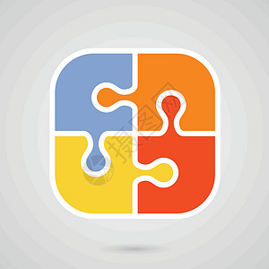 Jigsaw 拼图谜题图标 - 团队合作符号背景图片