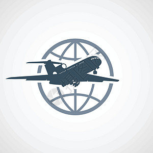 航空旅行-飞机在全球范围内飞行背景图片