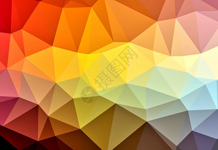 三角花纹马赛克橙子三角形黄色折纸钻石红色创造力多边形艺术背景图片