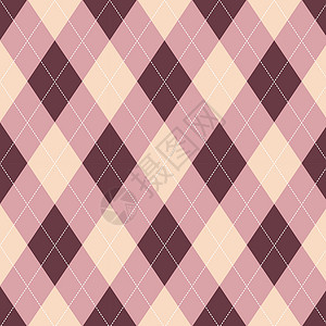 菱形格子无缝菱形图案 钻石形状背景纺织品紫色插图墙纸织物格子棉布毛衣粉色棕色插画
