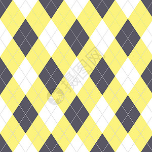 无缝菱形图案 钻石形状背景白色纺织品织物袜子插图黄色格子黑色毛衣墙纸背景图片