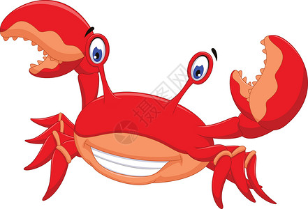 卡通螃蟹有趣的螃蟹卡通姿势设计图片