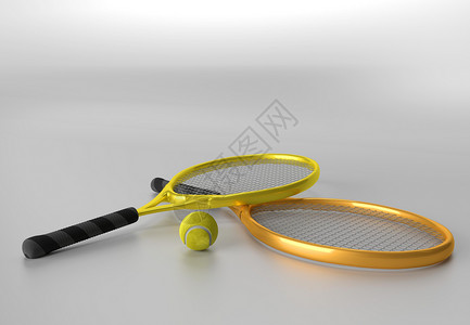 橙连网和黄网球拍拉伸活动字符串竞赛齿轮黄色球拍白色优胜者3d背景