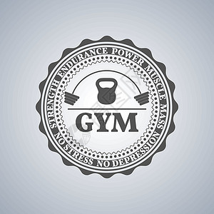 杠铃标签体育图运动锻炼网络身体训练竞技标签肌肉插图中心插画