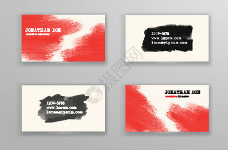 创意名片模板斑点卡片身份推介会印迹商业绘画插图标签问候语背景图片