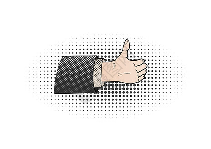 漫画拇指你插图男人卡通片绘画手臂涂鸦手势协议手指身体背景图片