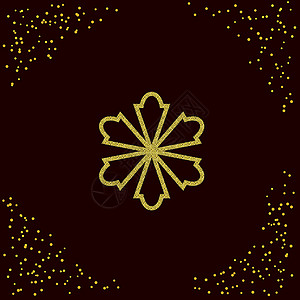 金色质感的装饰元素圆圈蕾丝奖章插图金子雪花动机刺绣奢华星星背景图片