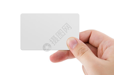 白色背景孤立的空白信用卡或名片卡; 无高清图片