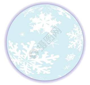 冬季雪球季节性艺术品插图绘画蓝色背景图片