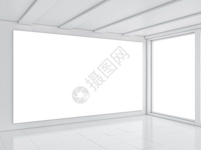 空空白色房间 最小化风格公司展示百叶窗地面推介会建造画廊建筑学住宅公寓背景图片