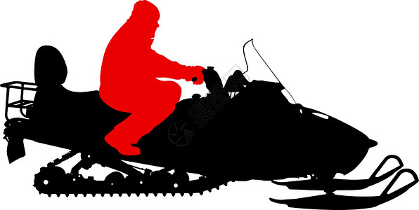 在白色背景上的剪影雪地车 它制作图案矢量闲暇行动机器力量车辆摩托骑士驾驶越野赛运输背景图片