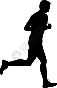 健康在于行动短跑运动员的剪影赛跑者 矢量图速度冠军肾上腺素跑步优胜者成人男性竞技插图街道插画