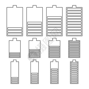 一套线性电池插图指标收费技术充值燃料图像活力绘画力量充电器背景图片