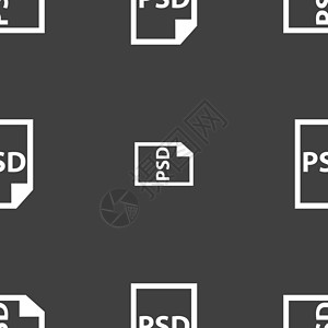 PSD 图标标志 灰色背景上的无缝模式 韦克托网络办公室网站互联网文件夹数据技术格式按钮文档背景图片