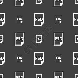 PSD 图标标志 灰色背景上的无缝模式 韦克托文档插图格式文件夹黑色下载互联网照片办公室软件背景图片