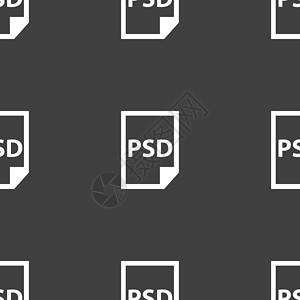 PSD 图标标志 灰色背景上的无缝模式 韦克托格式文档技术包装互联网黑色照片电子网络网站背景图片