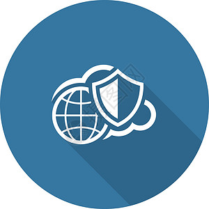 安全全球云图标 平板设计服务商业秘密网络数据防御风险警卫白色互联网背景图片