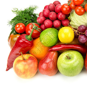 一套健康的蔬菜和水果收藏高清图片素材