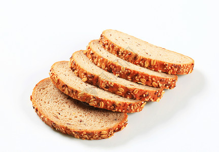 切片面包亚麻谷物种子背景图片