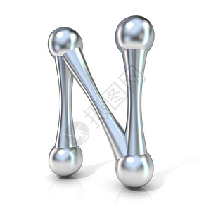 粒子字母分子字体收集信件 - N 3D背景