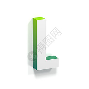 l字母logo设计绿色梯度和软影子字母L背景
