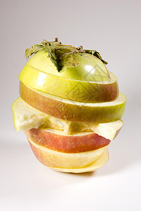 提取苹果切片层转型部门拆卸静物基因水果转化红色白色食物背景图片