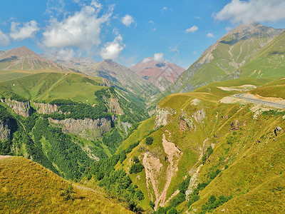 高加索山脉和格鲁吉亚军事道路(格鲁吉亚军道)背景图片