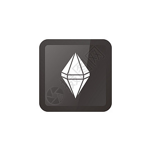 钻石珠宝石头图标奢华网络圆圈网站网页白色按钮插图背景图片